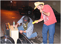 Jared and Aaron and the broken amp.